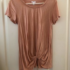 Peach BP shirt with knot